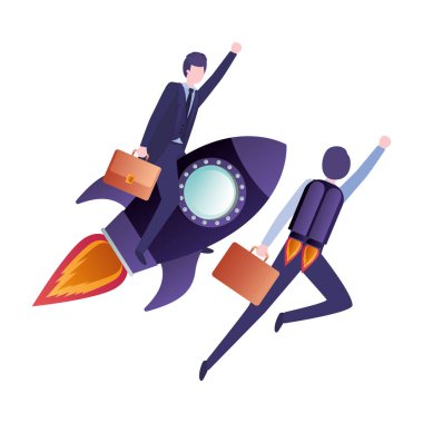 roket avatar karakter ile işadamları