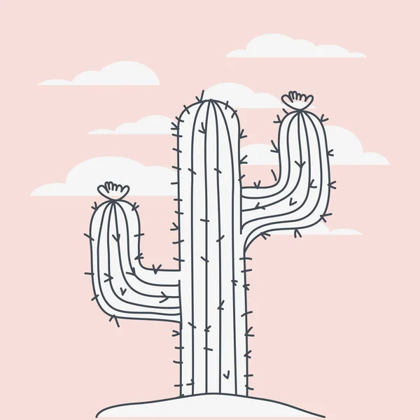 Kaktus växt landskap scen — Stock vektor