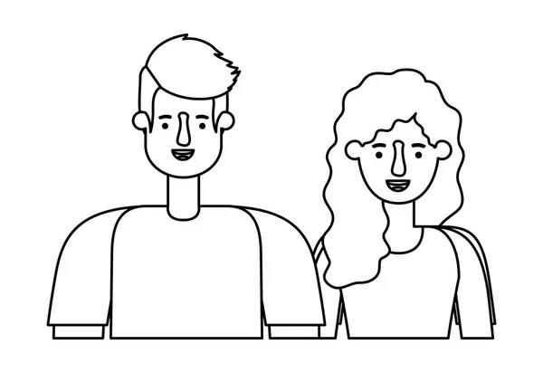 Icônes de personnages avatar couple — Image vectorielle