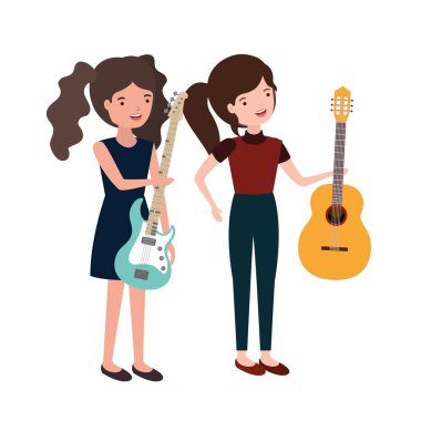 müzik aletleri karakteri olan kadınlar