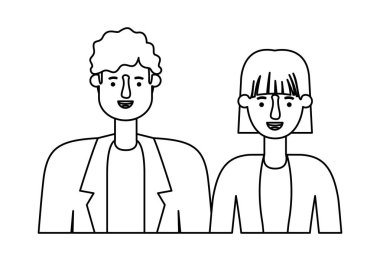 Çift avatar karakter simgeler