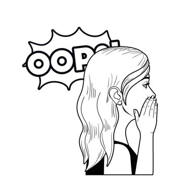 çizgi hakkında konuşma balonu kadınla