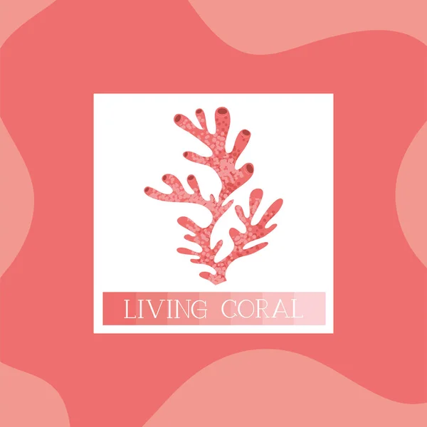 Algen-Ikone lebt Korallen-Stil — Stockvektor
