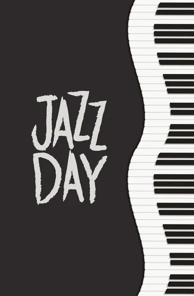 Cartel del día de jazz con teclado de piano — Archivo Imágenes Vectoriales