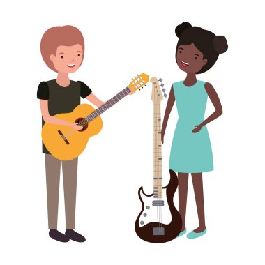 müzik aletleri avatar karakter ile çift