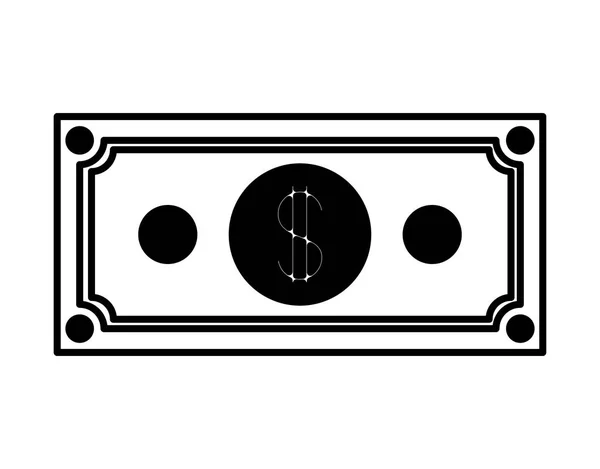Bill dollar geld pictogram — Stockvector