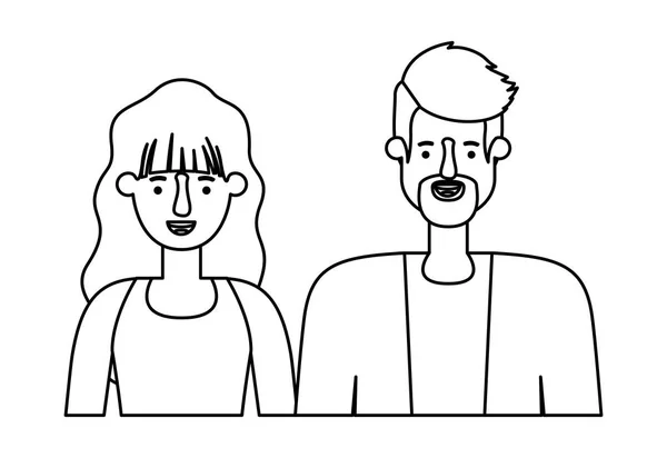 Icônes de personnages avatar couple — Image vectorielle