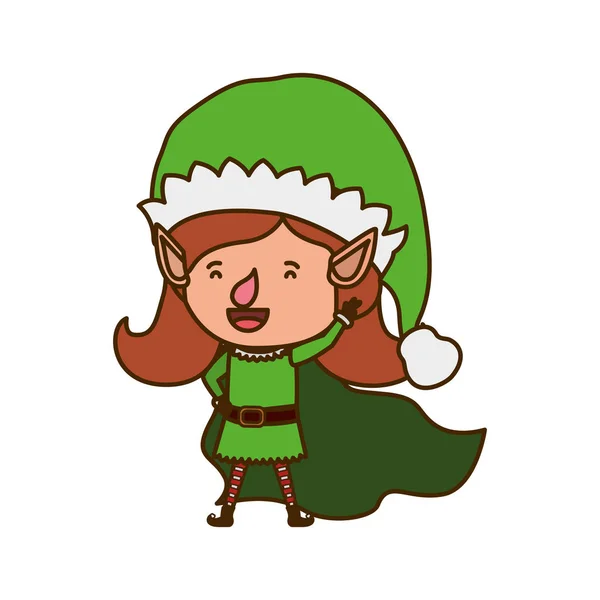 Elf woman walking avatar character — Stock Vector