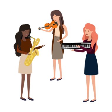 müzik aletleri karakteri olan kadınlar