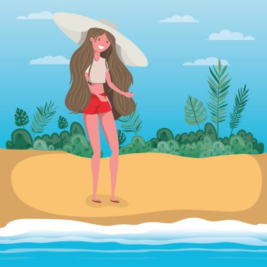 Yaz mayo tasarımı ile kız