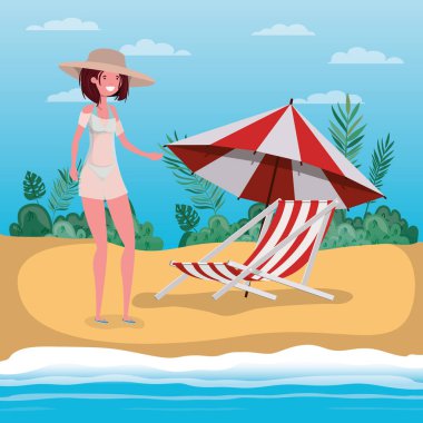 Yaz mayo tasarımı ile kız