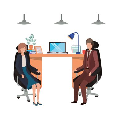 iş ofisi avatar karakter iş çift