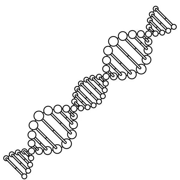 Chaîne d'ADN diagonale science monochrome — Image vectorielle