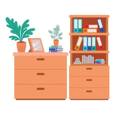 izole kitap simgesi ile raf