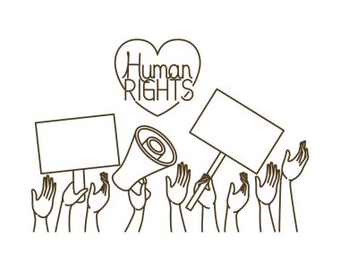 protesto işareti ve dünya barışı izole simgesi ile eller