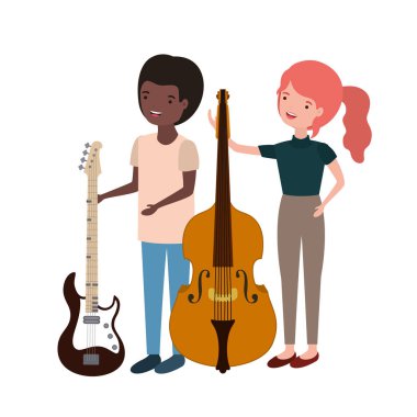 müzik aletleri avatar karakter ile çift