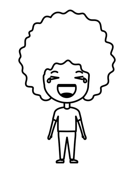 Karikatúra boldog ember Kawaii karakter — Stock Vector