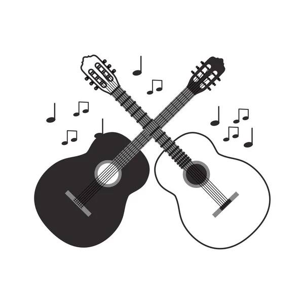 Instrumento musical ícone guitarras — Vetor de Stock