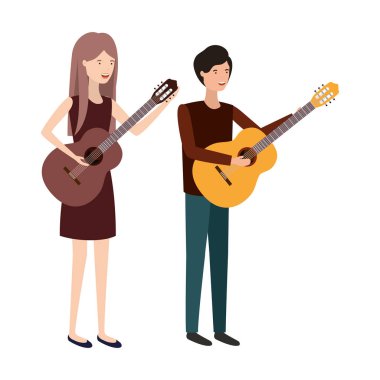 müzik aletleri avatar karakter ile çift