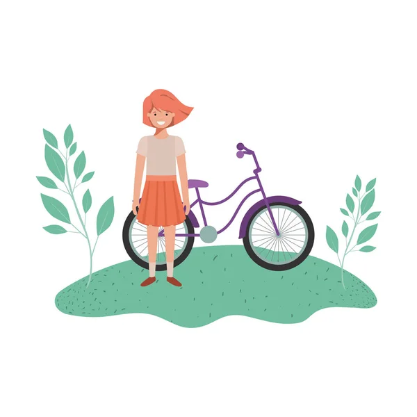 Dívka s avatarem na kole — Stockový vektor
