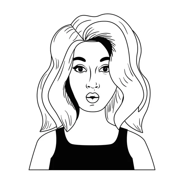 Carácter avatar mujer joven — Vector de stock