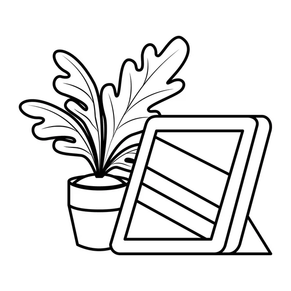 초상화와 실내 식물 고립 된 아이콘 — 스톡 벡터