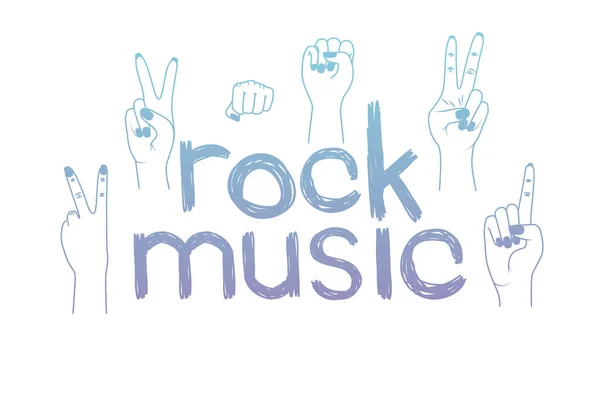Rock music message with hand made font — Stock Vector