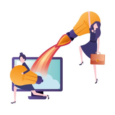 ampul ve roket ile iş kadınları