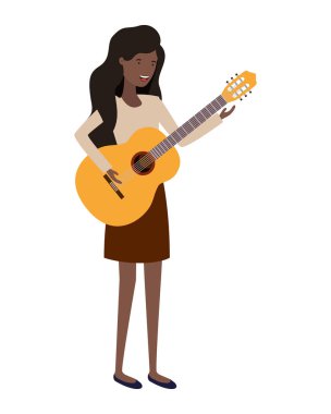 gitar karakteri ile genç kadın