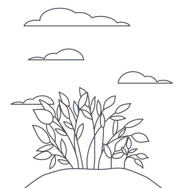 peyzaj izole simgesi bitki