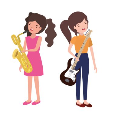 müzik aletleri karakteri olan kadınlar