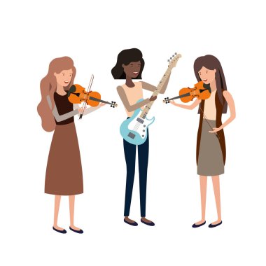 müzik aletleri karakteri olan kadınlar