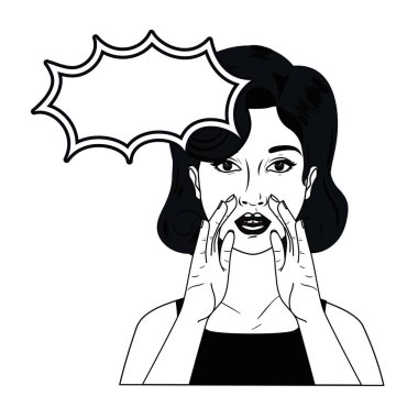 konuşma balonu avatar karakter olan kadın