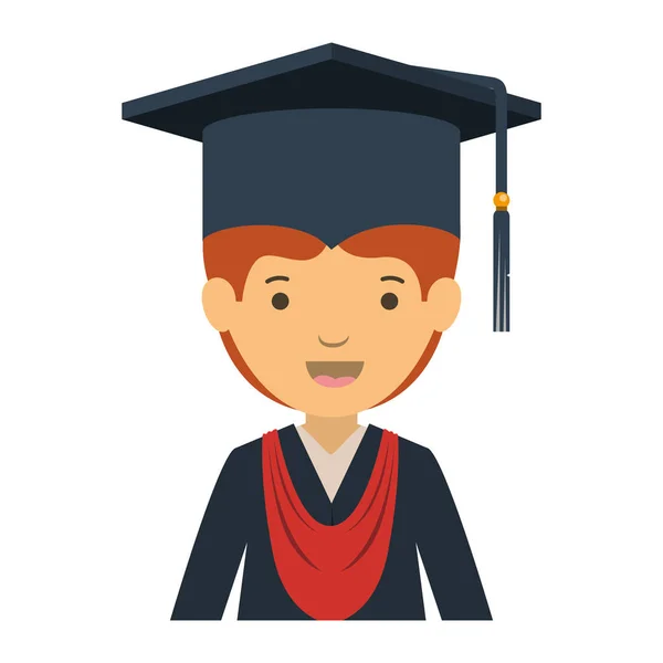 Jeune homme diplômé personnage avatar — Image vectorielle