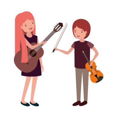 müzik aletleri avatar karakter ile çift