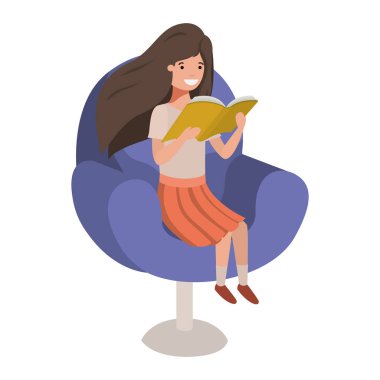 Kanepe karakterinde kitap okuyan kadın.
