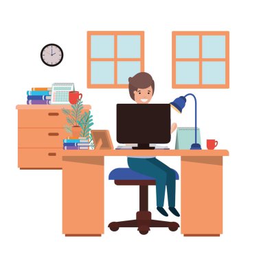 adam ofis avatar karakter çalışan