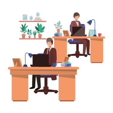 ofis avatar karakteri çalışan erkekler
