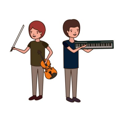 müzik aletleri karakter ile erkekler