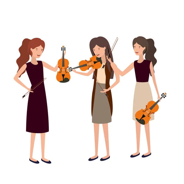 Groupe de personnes avec instruments de musique — Image vectorielle