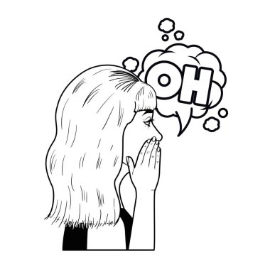 çizgi hakkında konuşma balonu kadınla