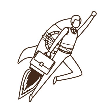 roket avatar karakter ile işadamı