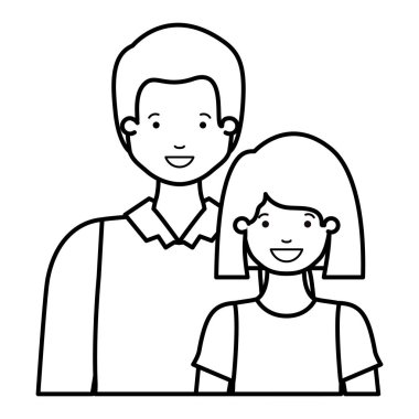 kızı ile baba gülümseyen avatar karakteri