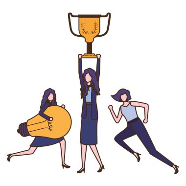 kupa ve ampul karakteri ile işkadınları