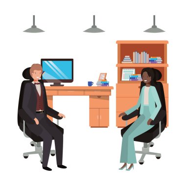 iş ofisi avatar karakter iş çift
