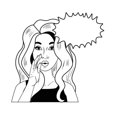 konuşma balonu avatar karakter olan kadın