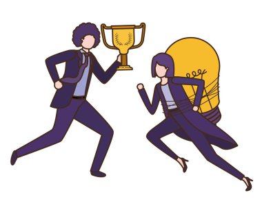 kupa ve ampul ile iş çift