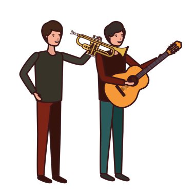 müzik aletleri karakter ile erkekler