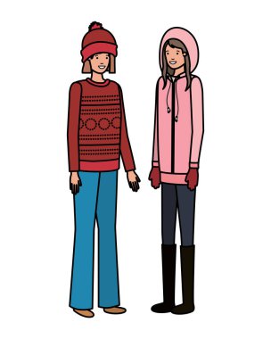 kış giysileri avatar karakter kadınlarla