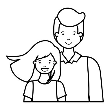 kızı ile baba gülümseyen avatar karakteri